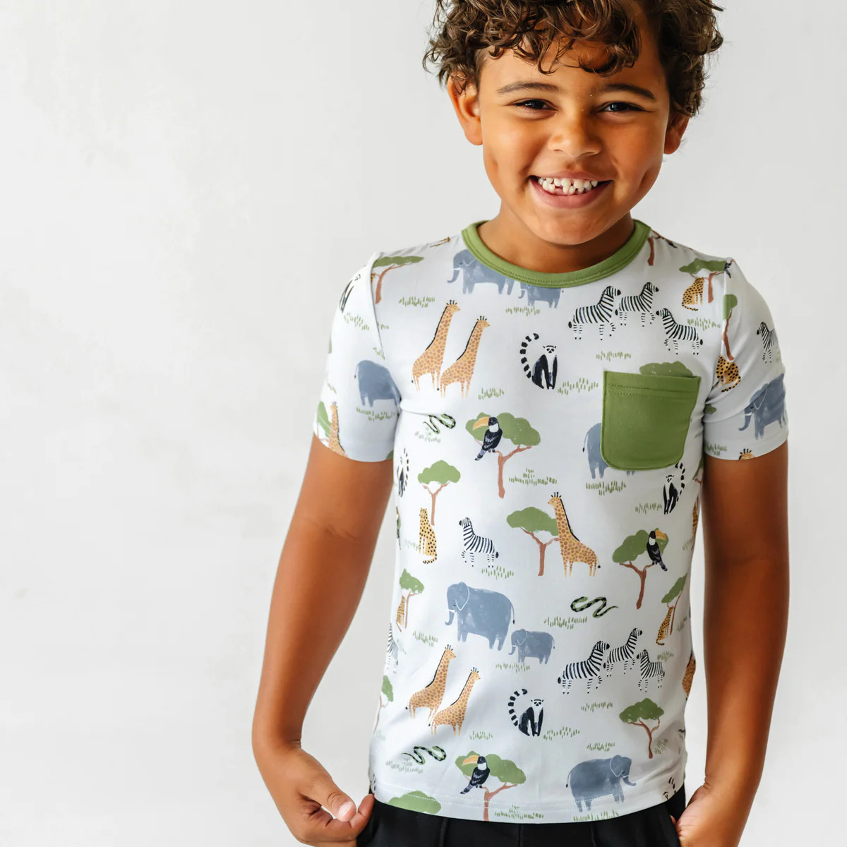Safari Friends Pocket Tee | Little Sleepies