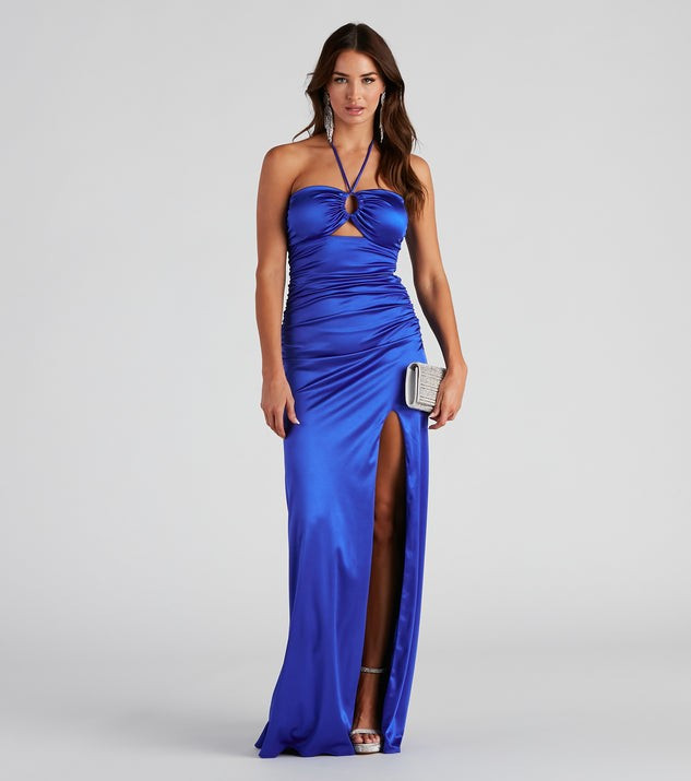 Marley Satin Halter Formal Dress | Windsor Stores