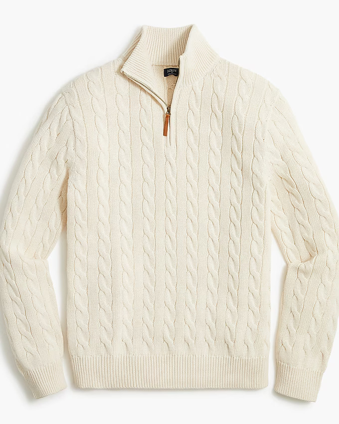 Cotton cable half-zip sweater | J.Crew Factory