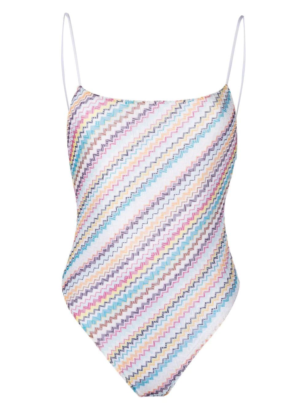 Missoni zigzag-woven square-neck Swimsuit - Farfetch | Farfetch Global