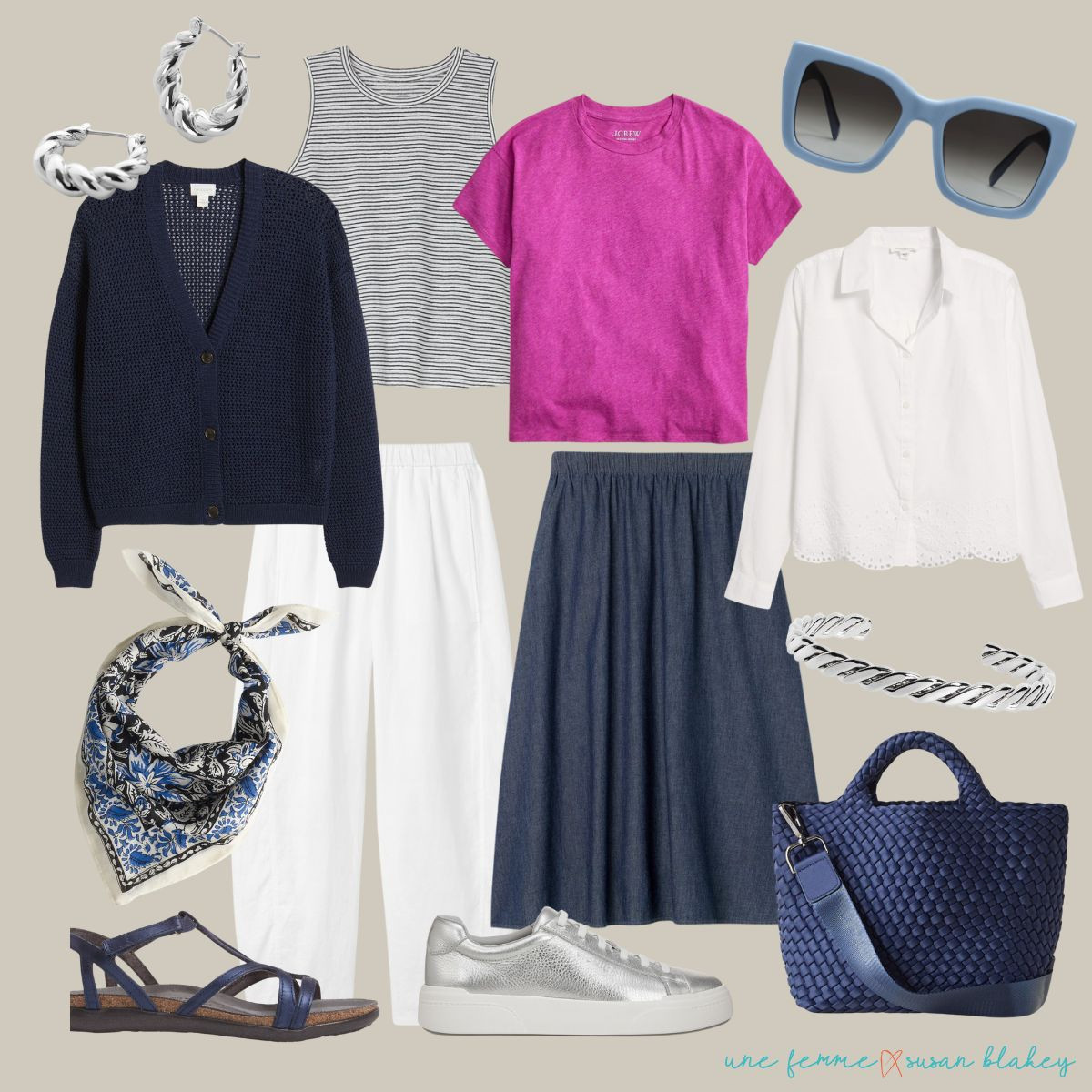 "Coastal Chic" travel capsule wardrobe for a Labor Day Weekend getaway. Cool color palette wardrobe for day-to-evening activities. 

 

#LTKSeasonal #LTKOver40 #LTKTravel