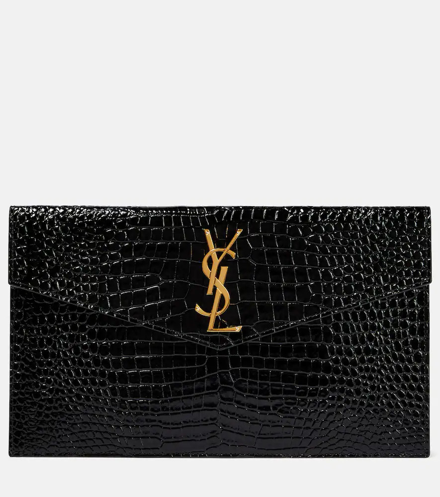 Saint Laurent Uptown patent leather clutch | Mytheresa (INTL)