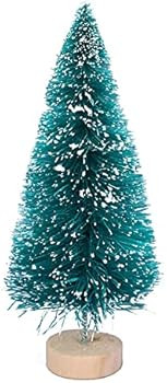 Mini Pine Trees for Crafts Miniature Christmas Tree with Snow Frosted Sisal Tree with Wood Base Home | Amazon (US)