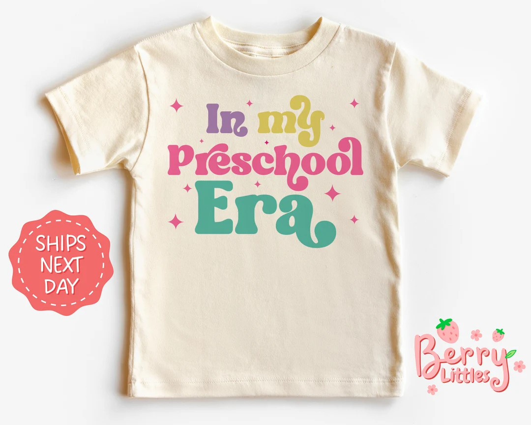 In My Preschool Era Toddler Shirt, Back to School Gift for Prek, Girl Kids School Outfit, Floral ... | Etsy (US)