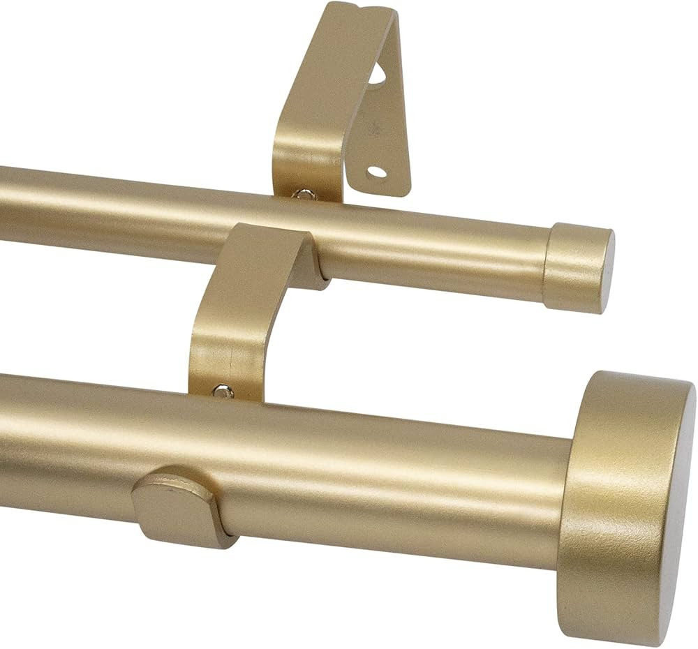 Meriville 1-Inch Diameter Double Window Treatment Curtain Rod, Vico End Cap Finial (48"-84", Roya... | Amazon (US)