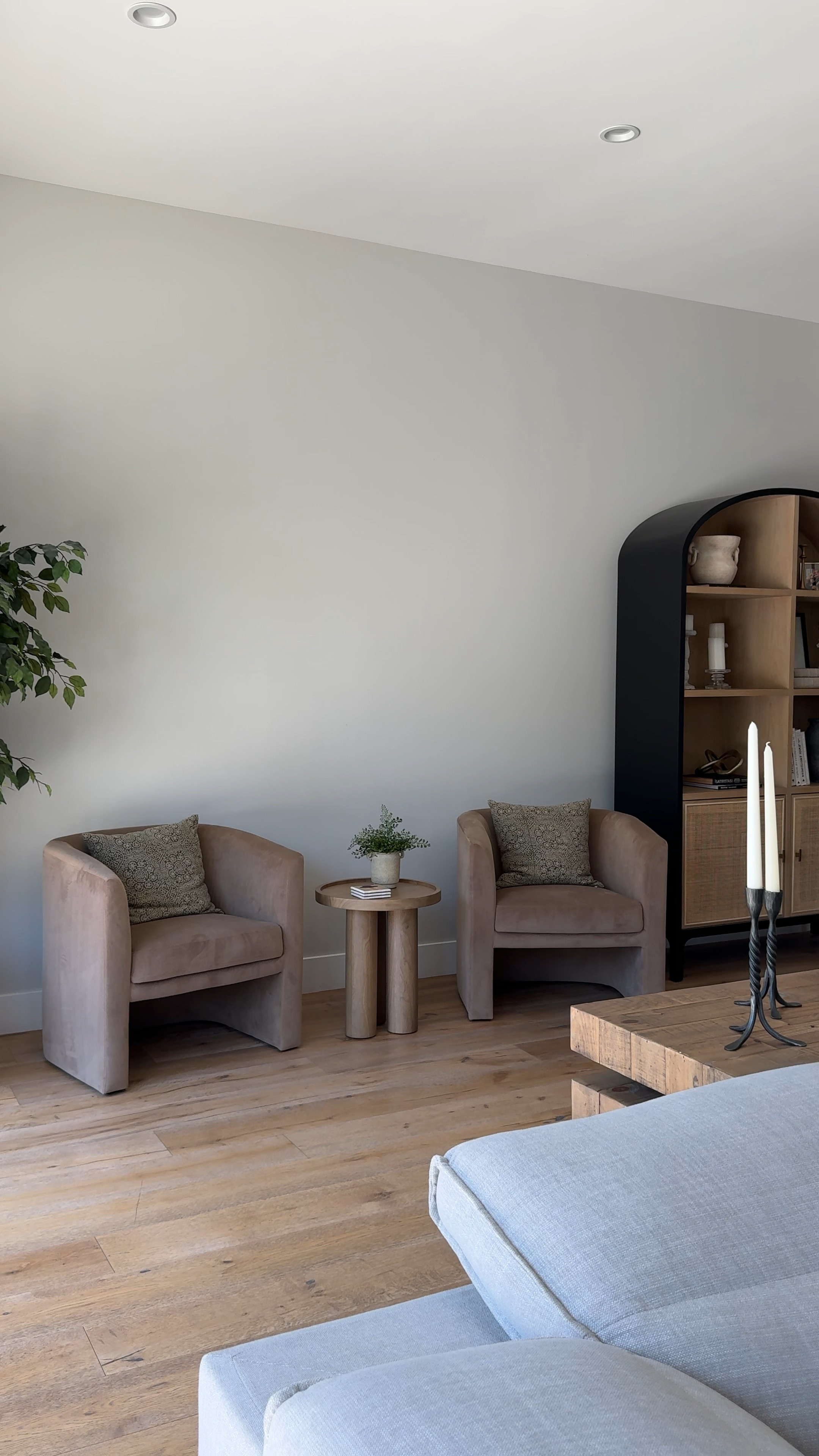 Designer look for less accent chairs from Target styled with this beautiful bookcase

Black taper, candleholders, Barrel chair, arched cabinet, arch book shelf, side table, accent table, table, Lulu and Georgia, McGee and Co. olive plant green play fake tree
  

#LTKfindsunder50 #LTKsalealert #LTKhome