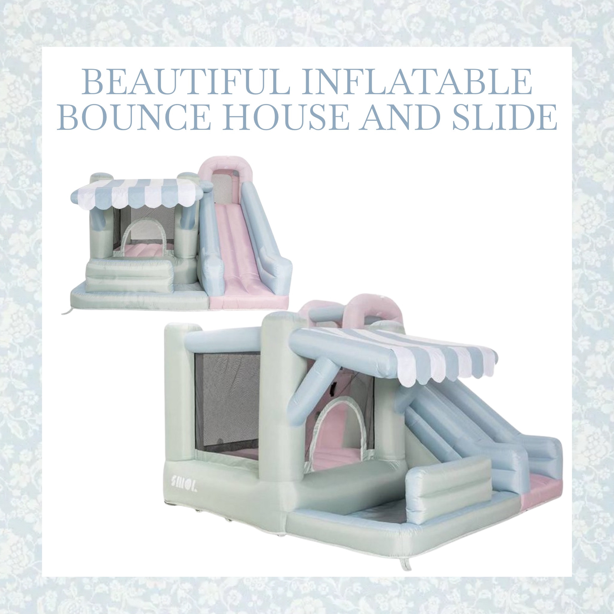 This inflatable bounce house is everything you love about an inflatable, at-home water park, with a beautiful look✨

Standing at the striped awning, your kids can be playing ice cream shop and lemonade stand🍦🧃 Or all balls and turn that area into a ball pit for fun! Bounce and get energy out in the bounce area🤸🏻‍♀️ and go down the slide for endless fun!! 🎉

This all-in-one bounce house doubles as a play set, splash pad, and play house🙌🏼 you can use it dry as is outdoors and indoors for
Fun entertainment and to let littles get out some energy🌸 Or you can use it with water outside to make a fun splash house- perfect for spring and summer days💦☀️ It has one water feature above the slide, netted sides, ample shade under the market canopy, and an adorable market counter. Subtract water and you can have just as much fun with the Market Splash indoors! 

So many options and so much fun for little ones with this adorable inflatable bounce house 🩵 #kids #kidstoy #kidsfun #kidsactivity #children #kidsplay #family #familyfun #bouncehouse #slide #kidsparty #birthday #birthdayparty #waterslide #inflatable #splashpad #summerfun

#LTKFamily #LTKActive #LTKKids