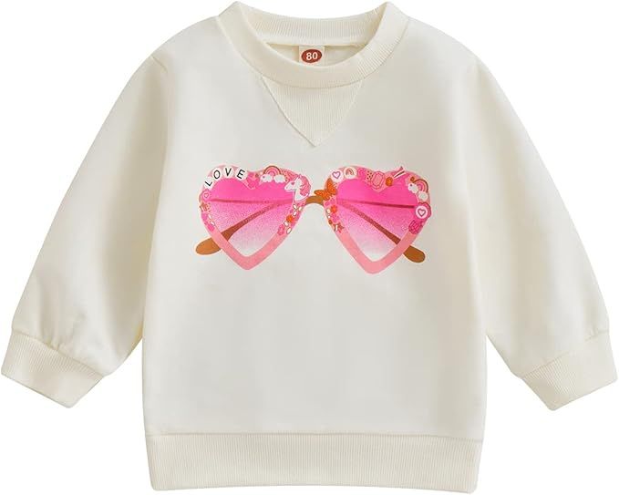 Sasaerucure Infant Toddler Baby Girl Oversized Sweatshirt Long Sleeve Top Valentine 's Day Outfit... | Amazon (US)