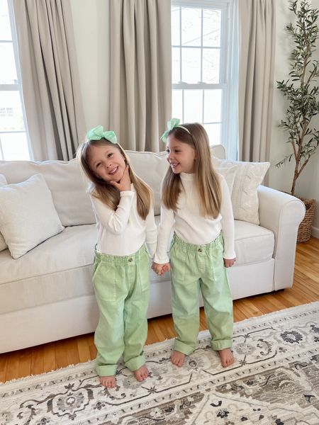 Love these girl’s green linen pants - they are a little long so size down! 🍀

#LTKkids #LTKSpringSale #LTKfamily
