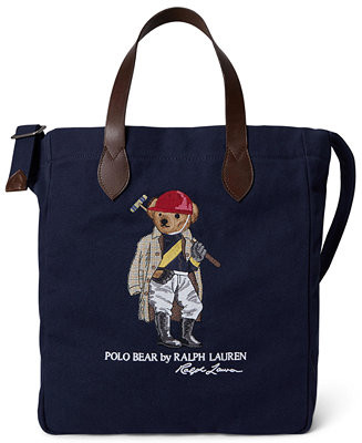 Men's Bear Canvas Shopper Tote Bag | Macy's