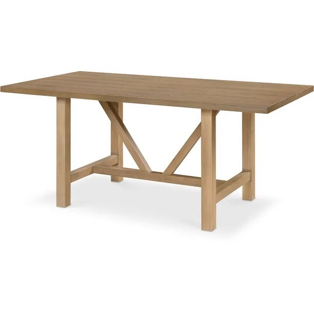 Finch Grant 67" Farmhouse Dining Table with Trestle Base, Rustic Beige | Walmart (US)