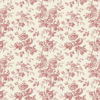 York Wallcoverings Anemone Toile French Red Wallpaper Roll RT7871 - The Home Depot | The Home Depot