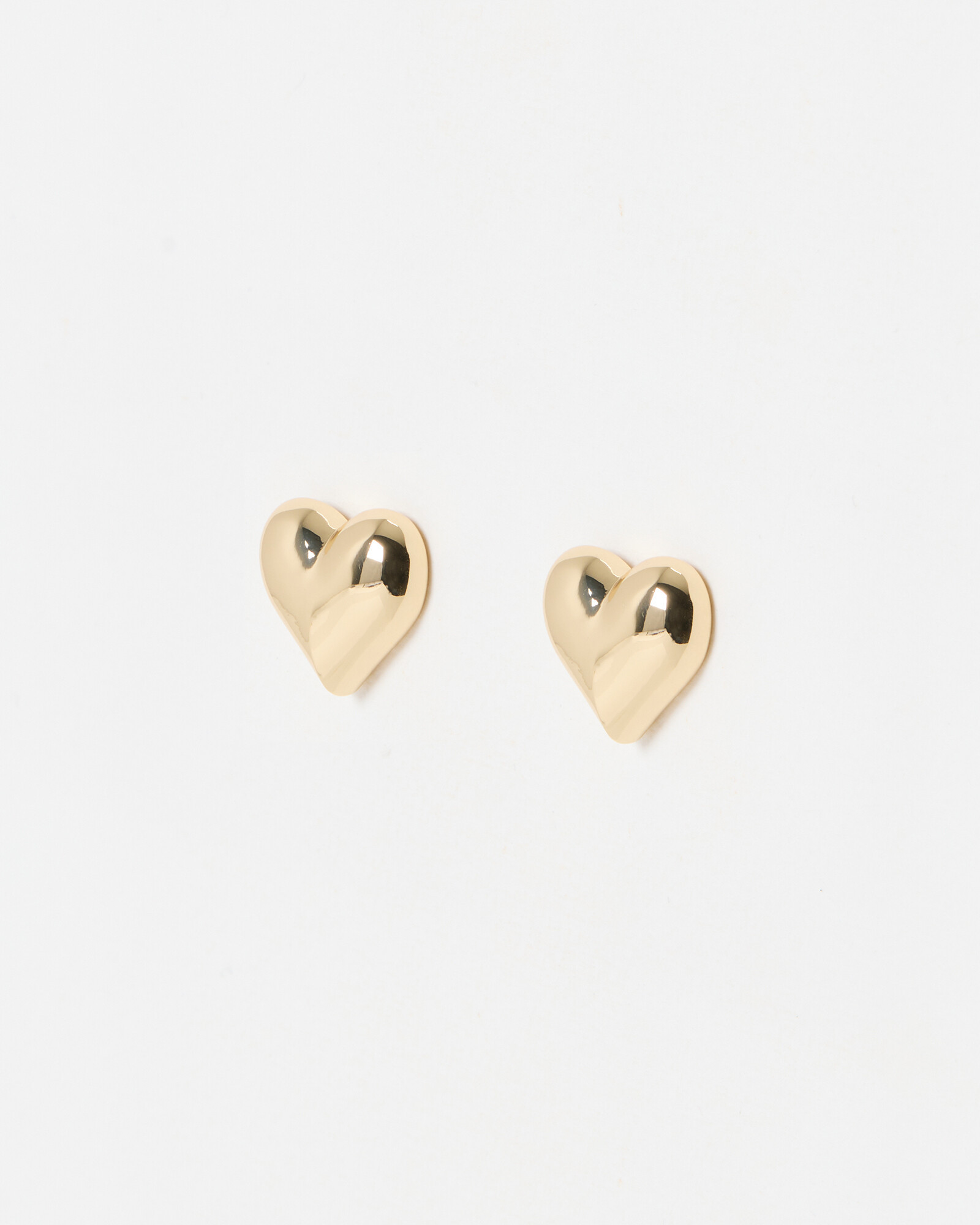 Cera Gold Tone Puffy Heart Earrings | Oliver Bonas | Oliver Bonas (Global)