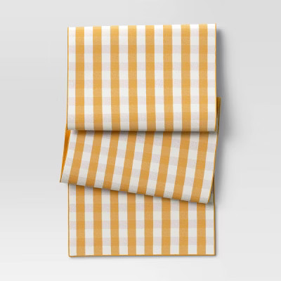 Cotton Gingham Check Table Runner Yellow - Threshold™ | Target