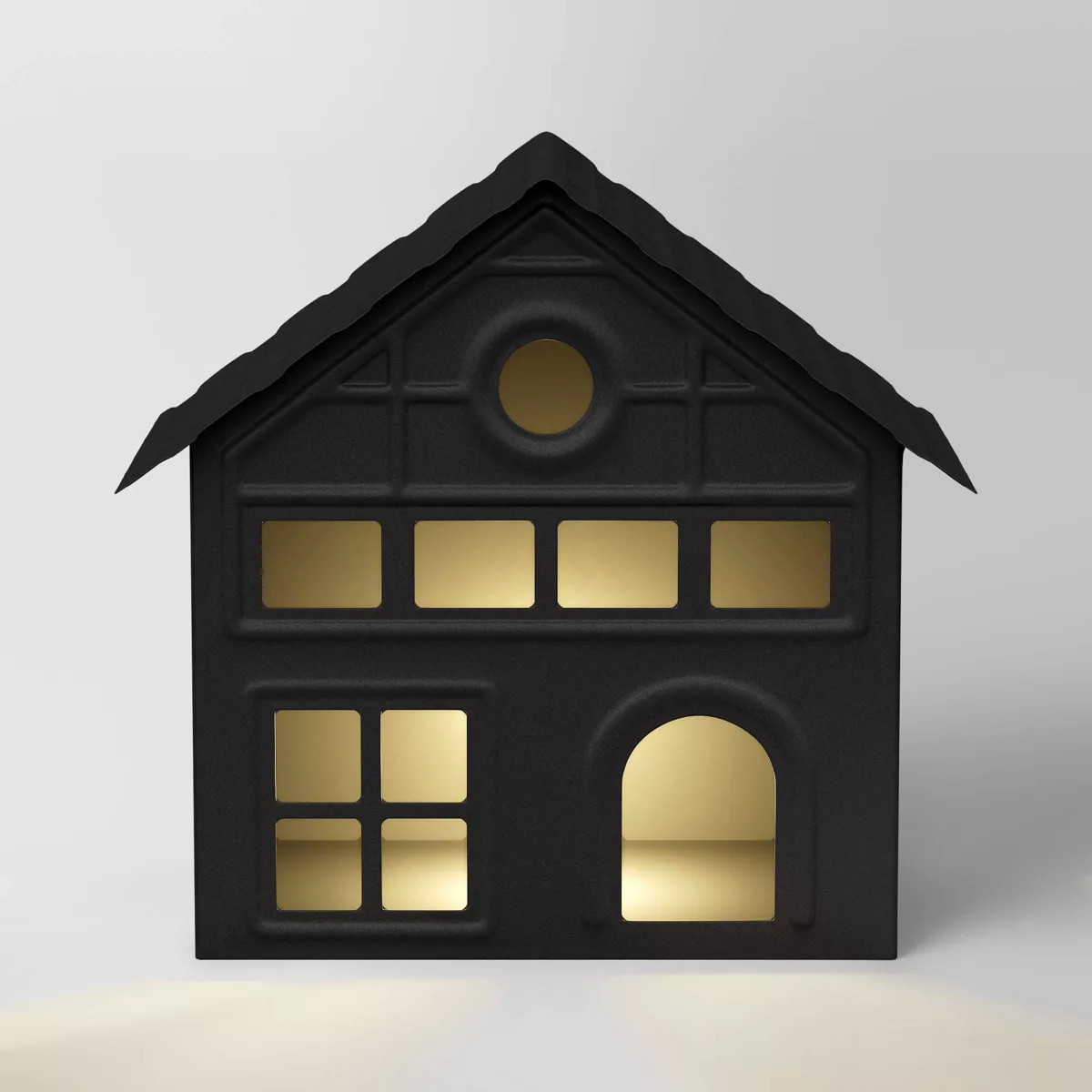 7.38" Battery Operated Lit Metal House Christmas Village Building - Wondershop™ Black | Target