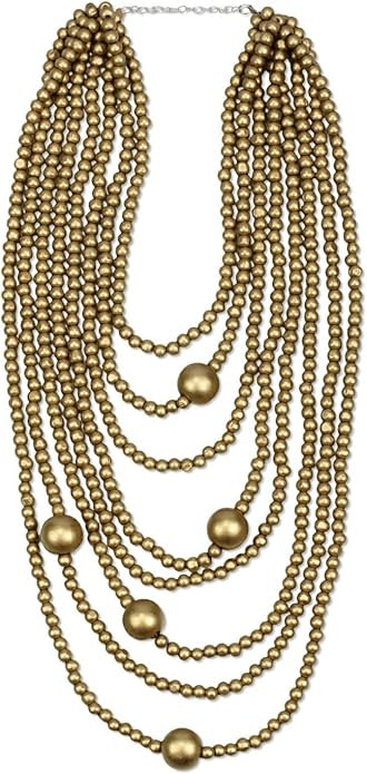 Big Long Colorful Chunky Statement Wood Bead Necklace for Women African Vintage Ethnic Multi Laye... | Amazon (US)