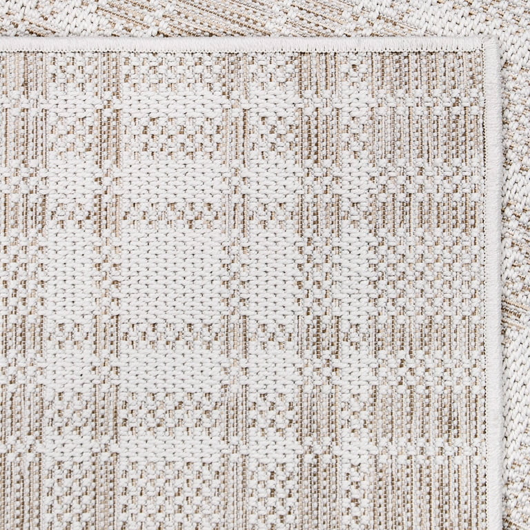 My Texas House Hampshire Plaid Reversible Indoor/ Outdoor Area Rug, Natural Driftwood, 8' x 10' | Walmart (US)