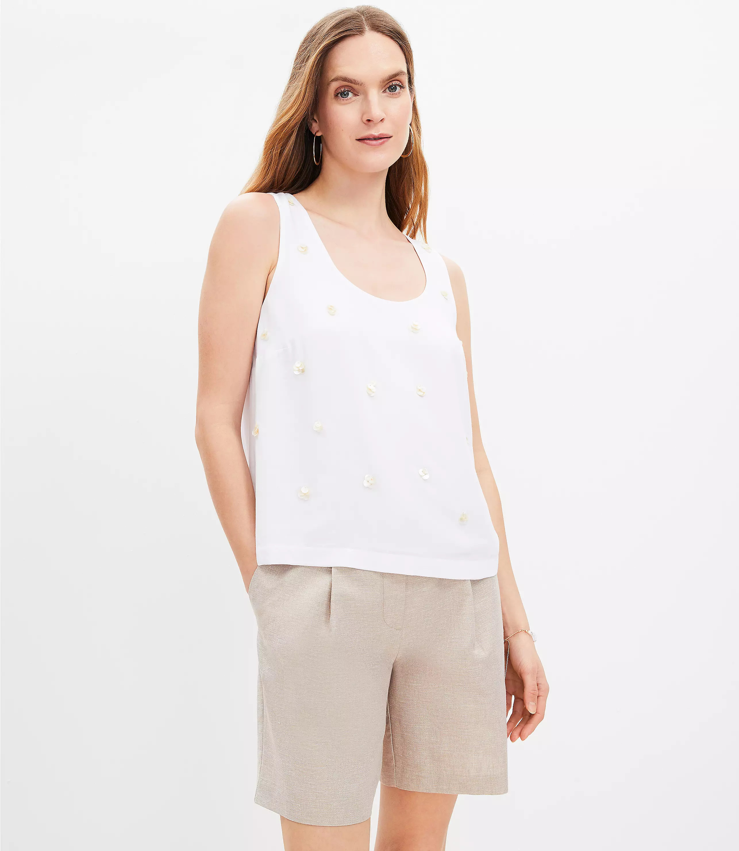 Embellished Racerback Top | LOFT
