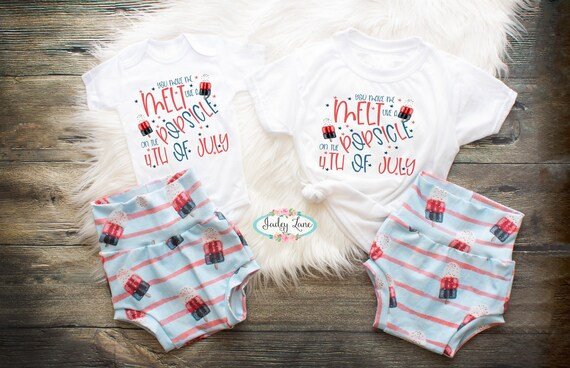 Fourth of July Outfit Patriotic Bummies Popsicle Red White - Etsy | Etsy (US)