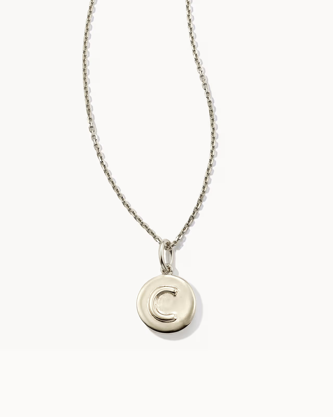 Letter C Coin Pendant Necklace in Oxidized Sterling Silver | Kendra Scott