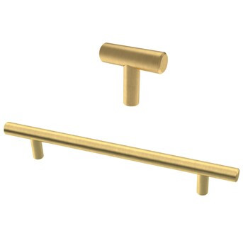 Shop Brainerd Brainerd Bar 1-5/8-in Brushed Brass Bar Modern Cabinet Knob | Lowe's