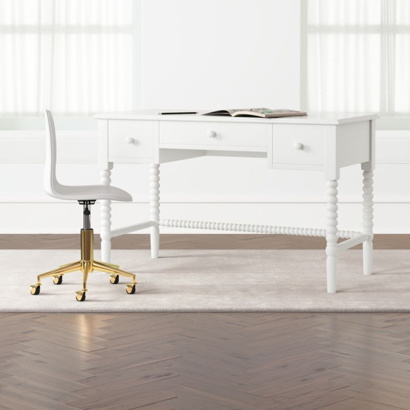 Kids Jenny Lind White Spindle Desk + Reviews | Crate and Barrel | Crate & Barrel