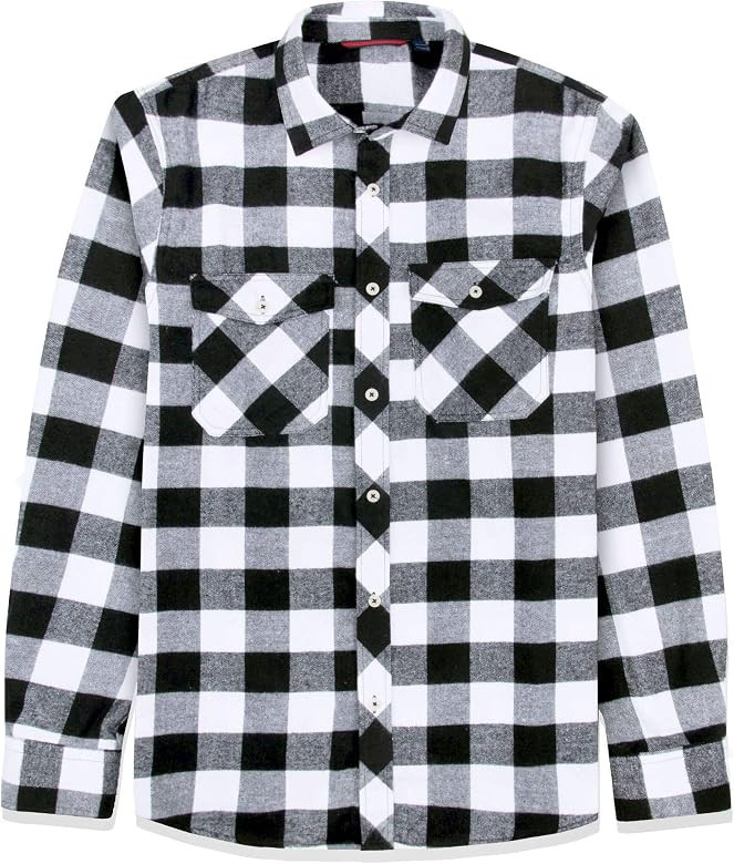 J.Ver Men's Flannel Plaid Shirts Long Sleeve Regular Fit Casual Button Down Shirt | Amazon (US)