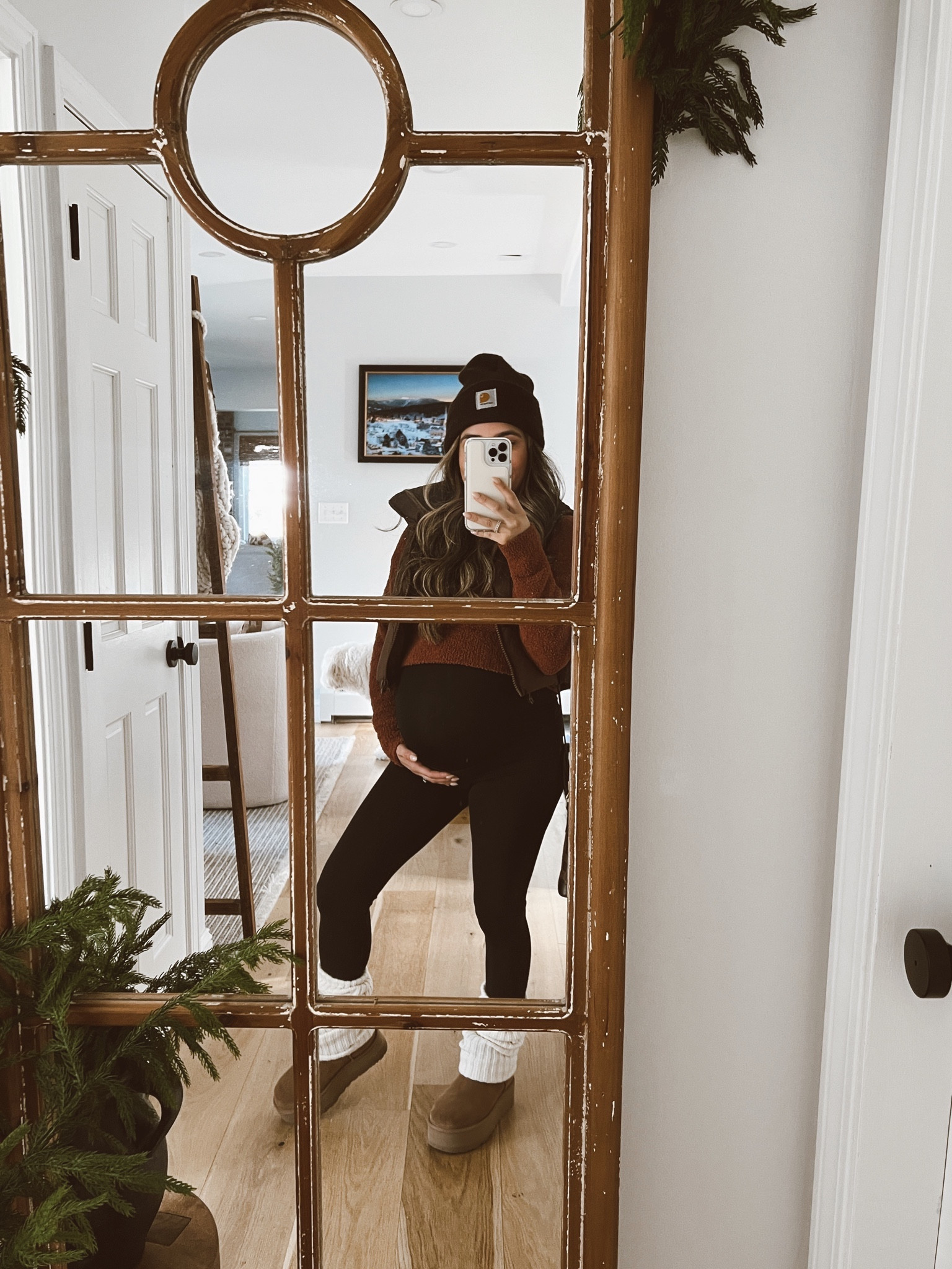 Fall maternity outfit! Can also be worn with regular leggings! It was so chilly today I had to break out the uggs! 37 weeks pregnant only a few more weeks left with the bump😭

Leggings, maternity leggings, hat, winter outfit, vest, postpartum, leg warmers, uggs, fall outfits, thanksgiving outfits 

#LTKbaby #LTKstyletip #LTKbump