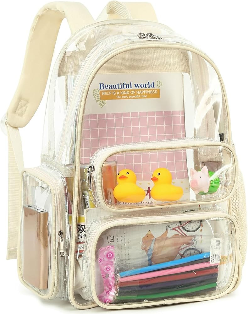 CAMTOP Clear Backpack Heavy Duty PVC Transparent Bag See Through BookBag for Student School Work ... | Amazon (US)