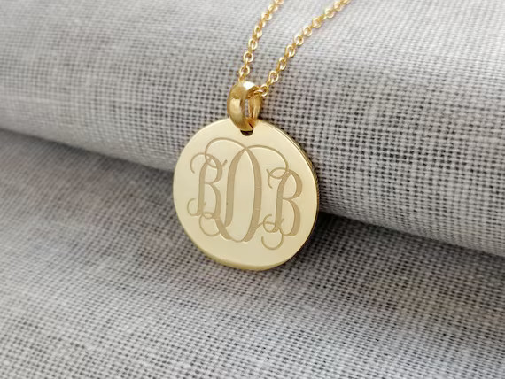 3 Initials Monogram Necklace Gold Monogram Children Initials | Etsy | Etsy (US)