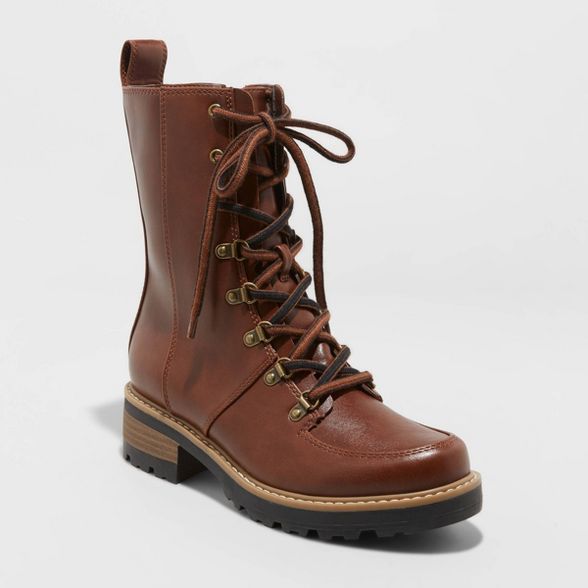 Women's Cade Lace Up Fashion Boots - Universal Thread™ Brown | Target