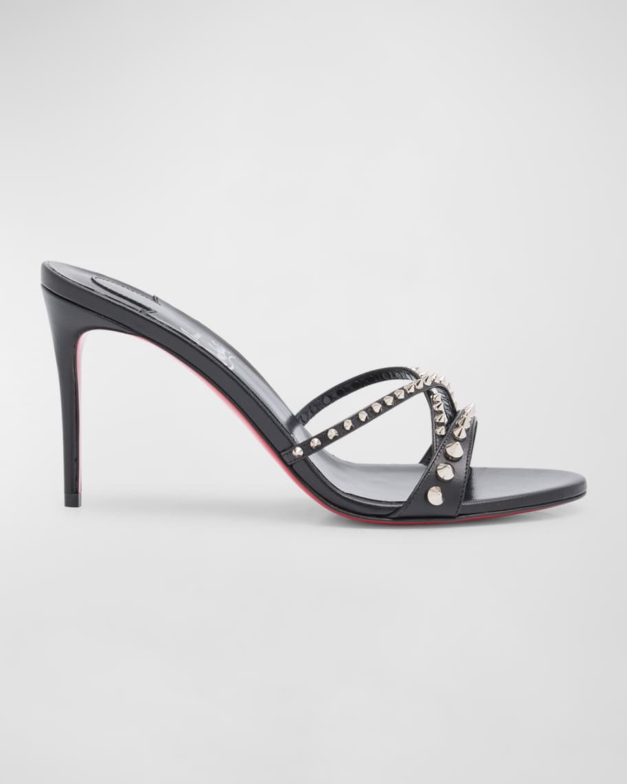 Christian Louboutin Tatoosh Spikes Red Sole Slide Sandals | Neiman Marcus