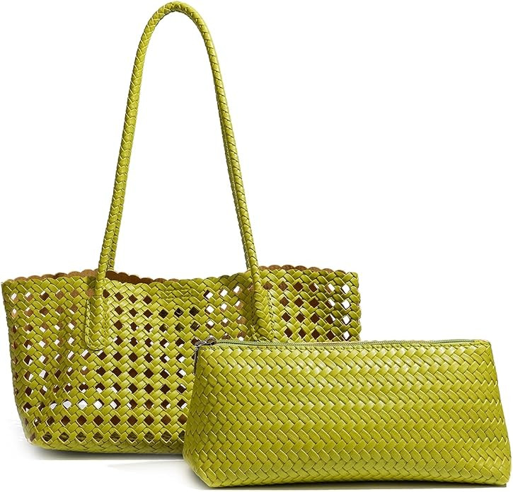 Woven Handbags for Women Summer Beach Tote Bag Small Y2K Shoulder bag Handmade Woven Top Handle | Amazon (US)