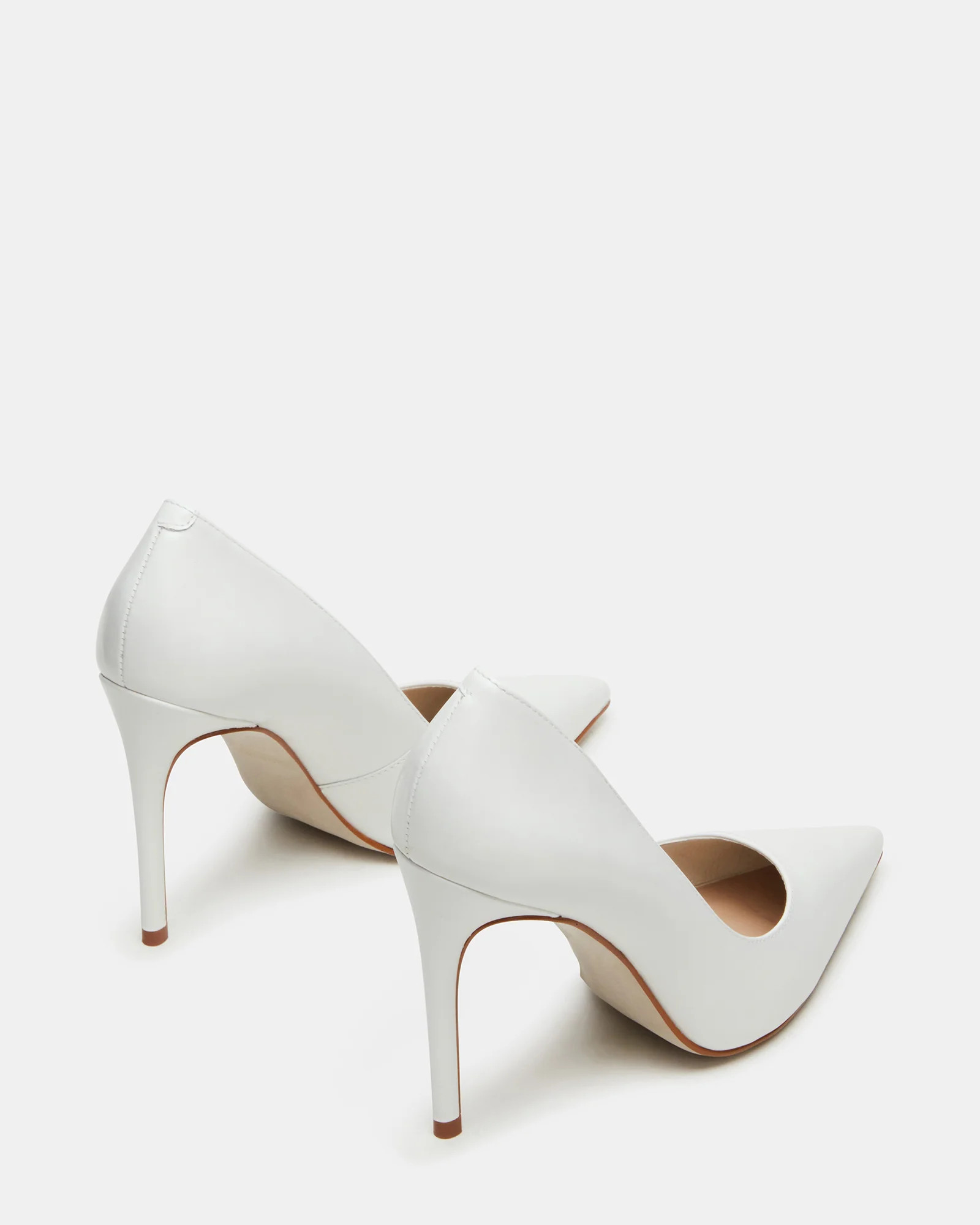 NOIR White Leather Pointed-Toe Stiletto Pump Women's Heels | Steve Madden (US)