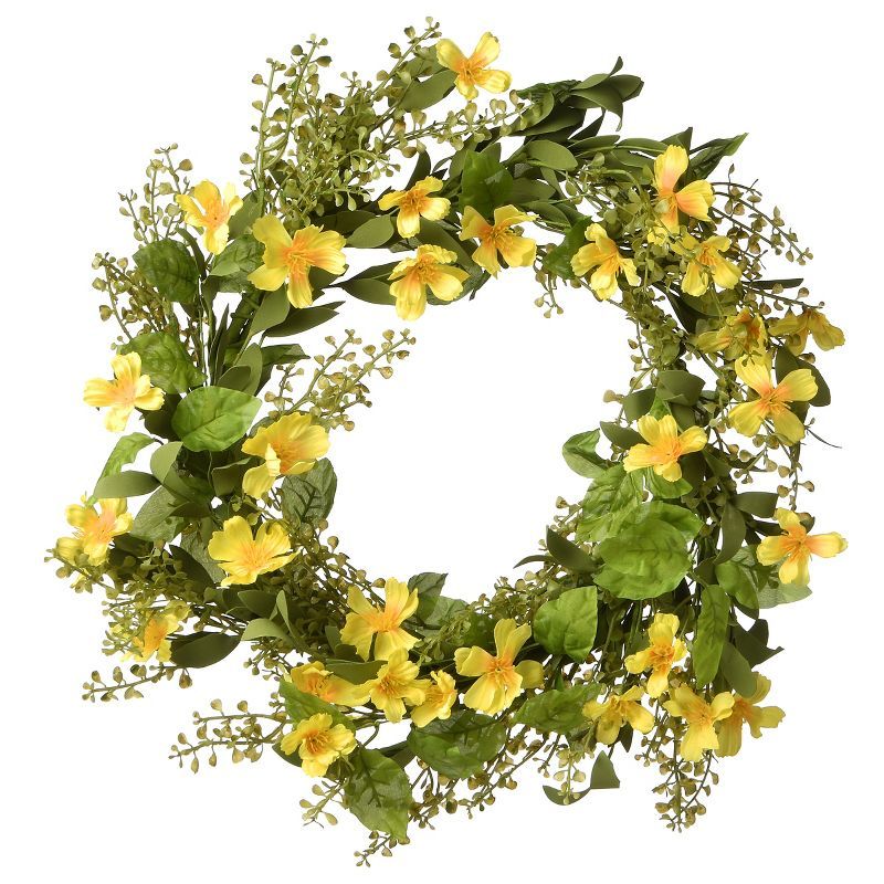 National Tree Company 22" Cosmos Flowers Wreath | Target
