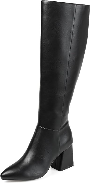 Journee Collection Womens Landree Boot with Block Heel and Zipper Entry | Amazon (US)