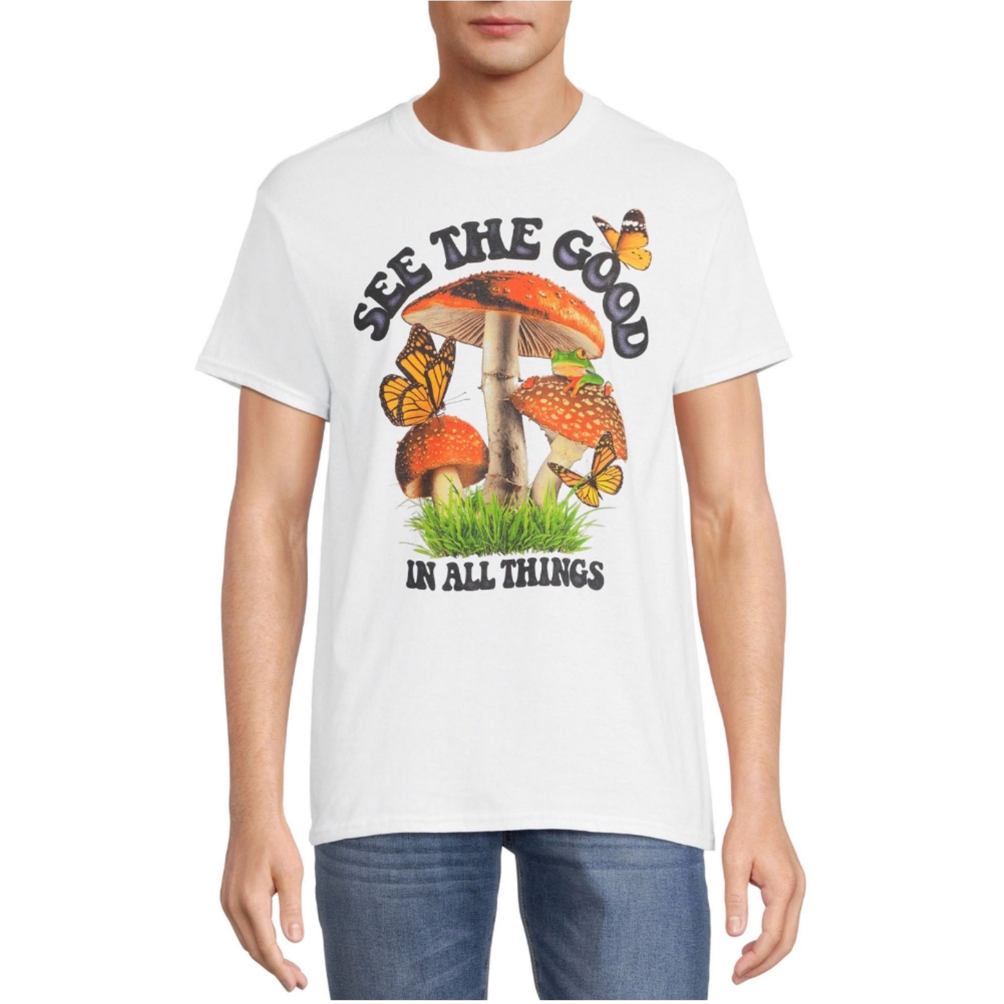 See the Good in all Things Mushrooms White Graphic T-Shirt - Large | Walmart (US)