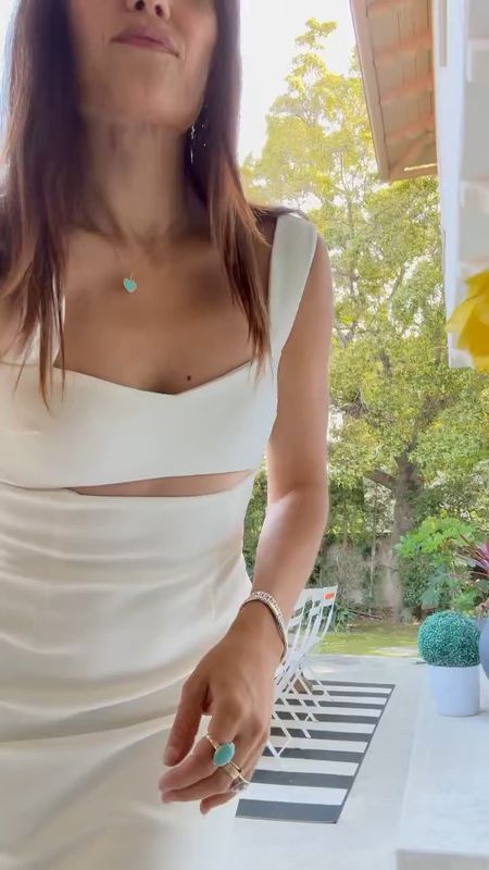 White dress love! Built in bra
 runs small - I wear a small I’m 5’9"
Spring Outfit 