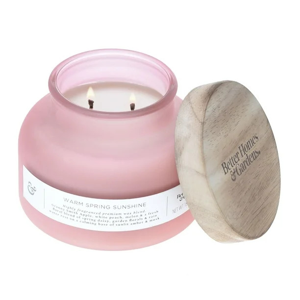 Better Homes & Gardens 18oz Warm Spring Sunshine Scented 2-wick Bell Jar Candle - Walmart.com | Walmart (US)