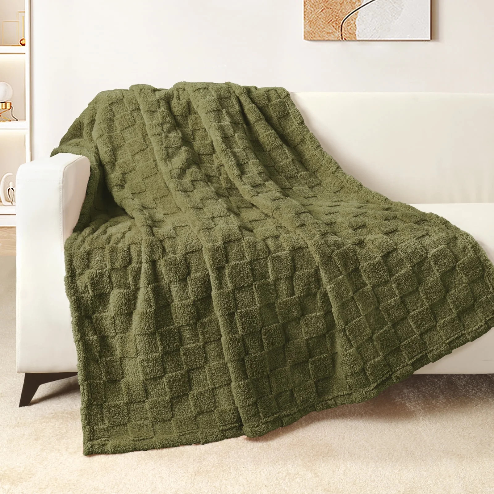 Exclusivo Mezcla Fleece Throw Blanket for Couch, Super Soft Warm Lightweight Checkered Pattern Bl... | Walmart (US)