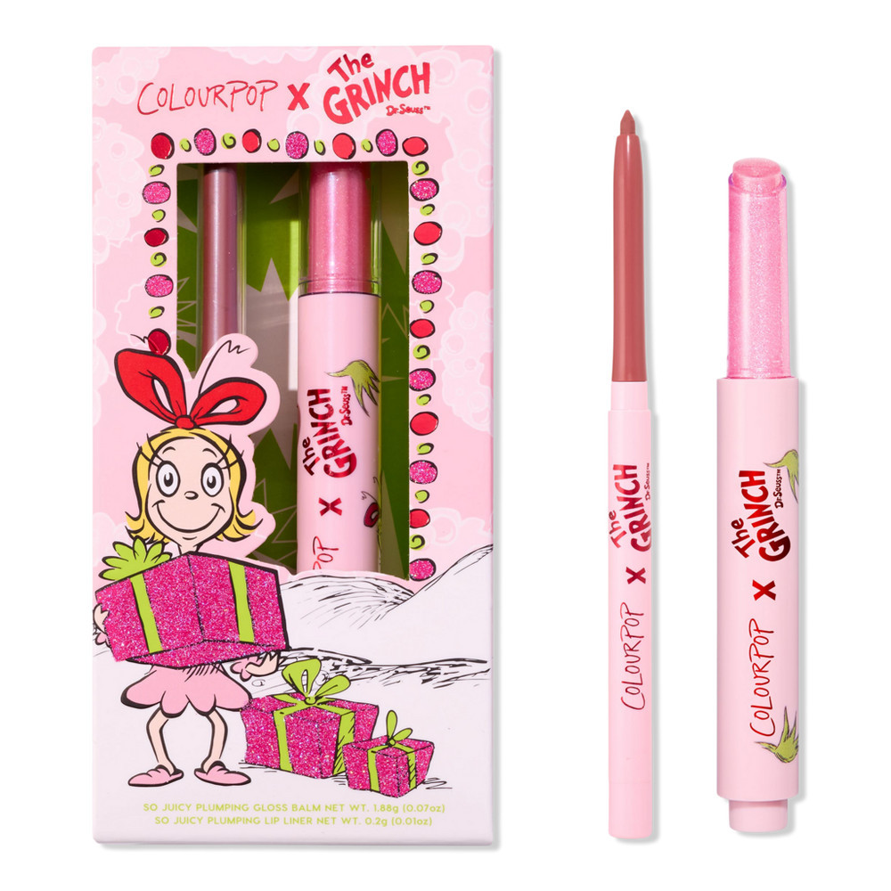ColourPop x The Grinch Pinky Who So Juicy Plumping Gloss Balm & Lip Liner Kit | Ulta