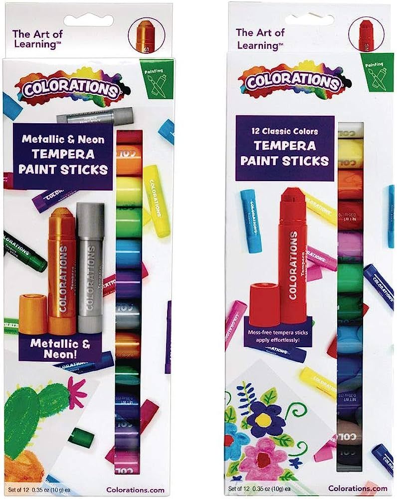 Colorations 24 Tempera Paint Sticks! Fun Paint Sticks That Kids Will Love Using with Any Art Proj... | Amazon (US)