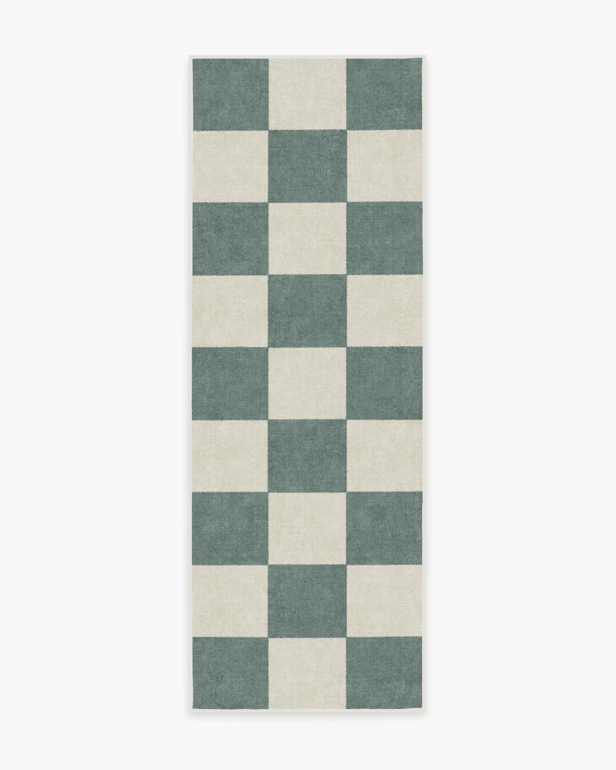 Jaque Checkered Slate Green Rug | Ruggable US | Ruggable