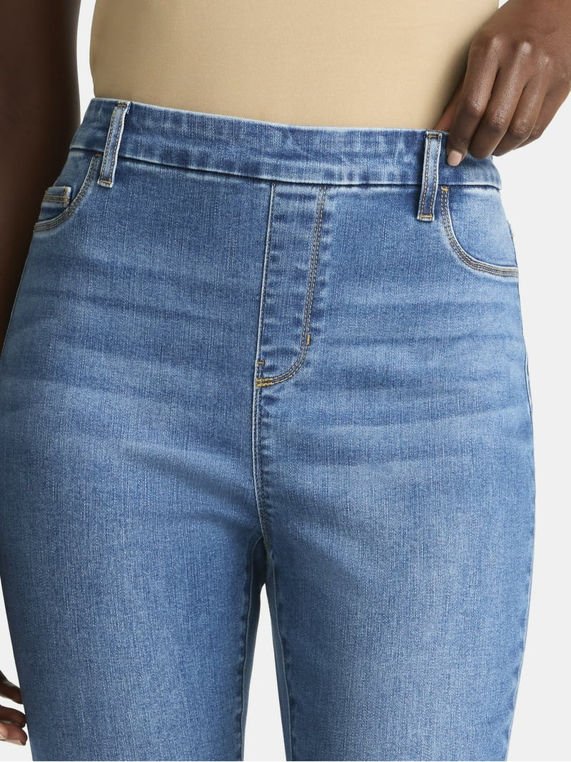Time and Tru Women's High Rise Skinny Leg Denim Jegging, 28.5" Inseam, Sizes XS-XXXL | Walmart (US)