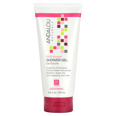 Andalou Naturals, Shower Gel, Soothing, 1000 Roses, 8.5 fl oz (251 ml) | iHerb