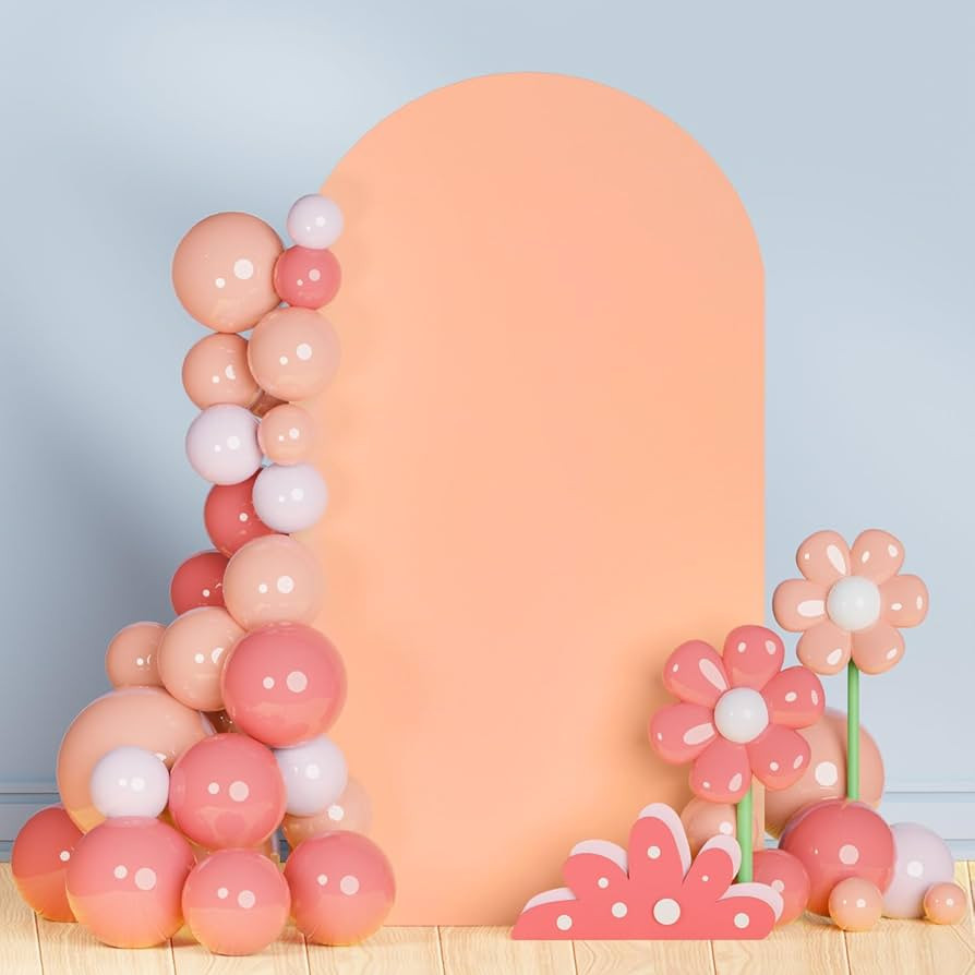 Spandex Arch Backdrop Cover Peach Wedding Arch Cover 6.6 FT Fitted Arch Covers Stretchy Backdrop ... | Amazon (US)