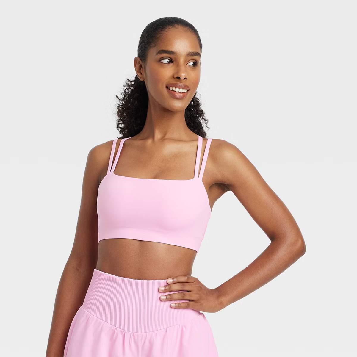 Women's Square Neck Strappy Sports Bra - JoyLab™ | Target