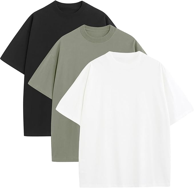 Mens Oversized T-Shirts Fashion Loose Fit Crewneck Tshirt Streetwear Heavyweight Short Sleeve Tee... | Amazon (US)