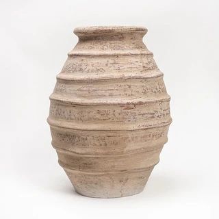 Lily's Living 19 in. H Off White Pottery Tribe Water Jar Large - Overstock - 36190470 | Bed Bath & Beyond