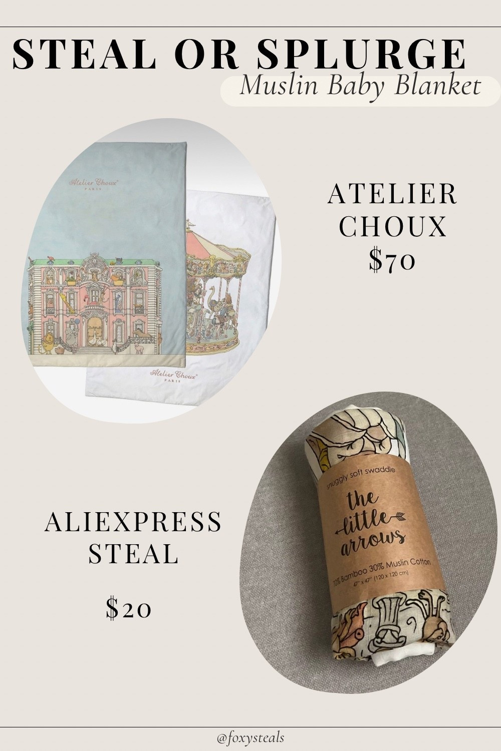 Love the Parisian elegance of Atelier Choux blankets but not the price? This look a like gives you the same soft, breathable muslin and chic patterns for a fraction of the cost. Perfect for swaddling, stroller walks, or gifting. Tap to shop this affordable luxury baby blanket 🦊✨ #AtelierChouxDupe #MuslinBlanket #BabyEssentials #AffordableBabyGear #BabyShowerGift

#LTKFamily #LTKBump #LTKBaby